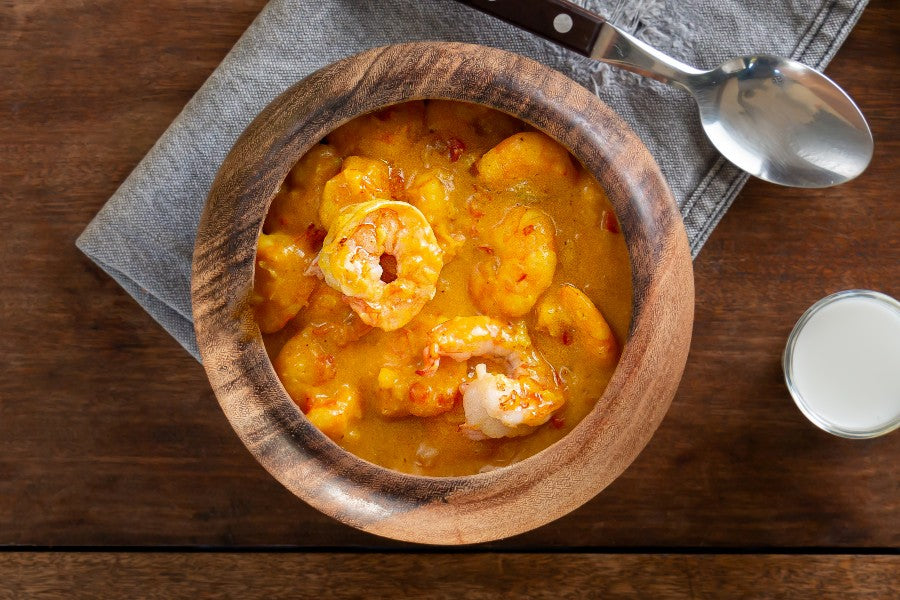 Camarão ao Leite de Coco e Curry