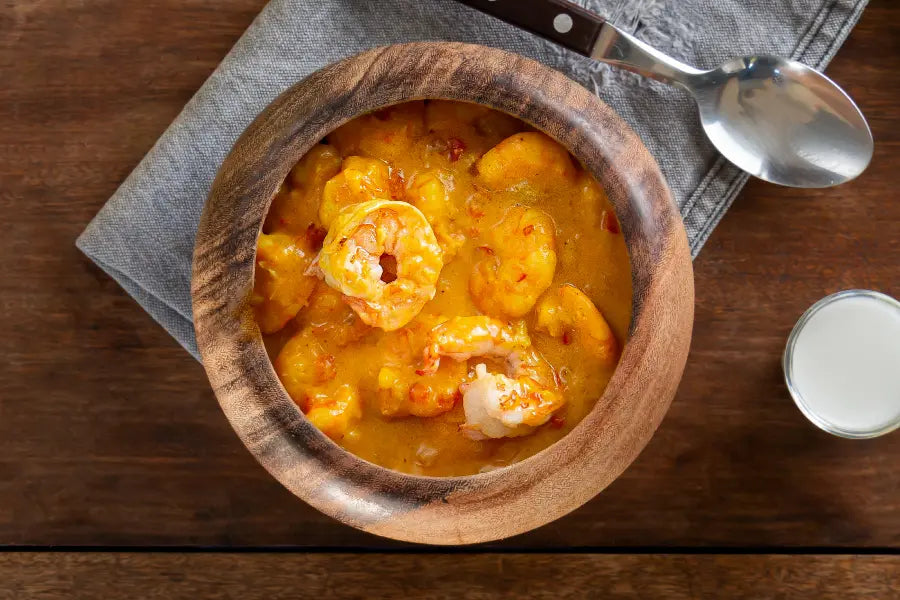 Camarão ao Leite de Coco e Curry
