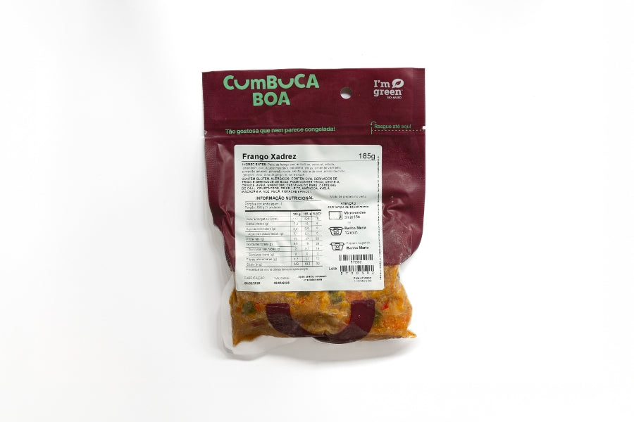 Frango Xadrez, Arroz Integral e Legumes Grelhados