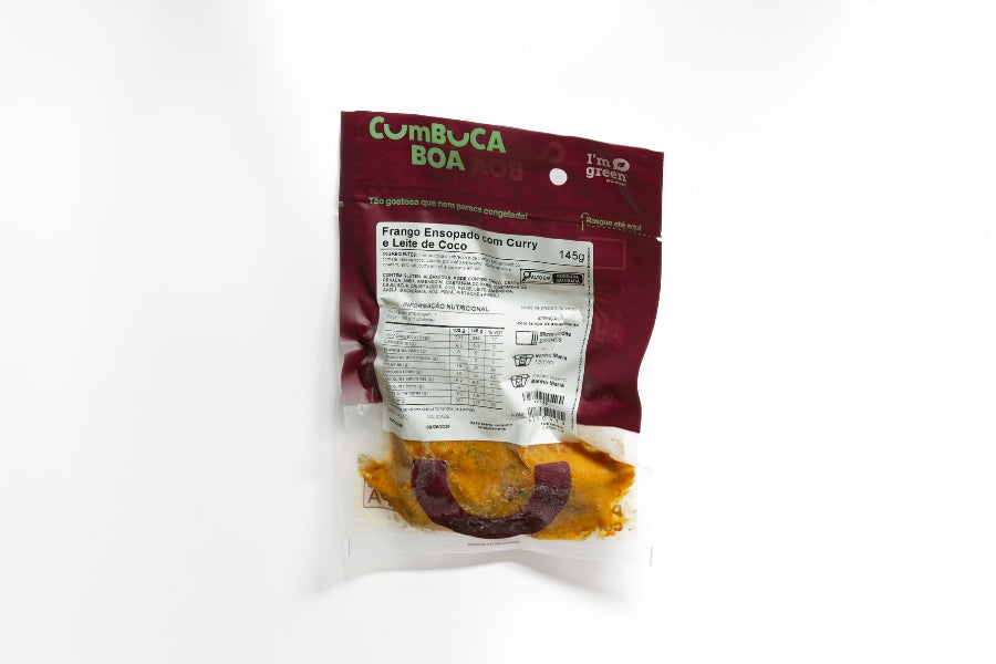 Frango Ensopado com Curry e Leite de Coco com Arroz Jasmim com Castanha de Caju