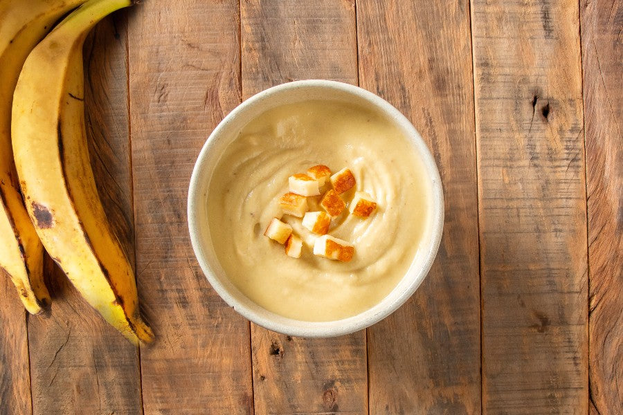 Purê de Banana da Terra com Queijo Coalho