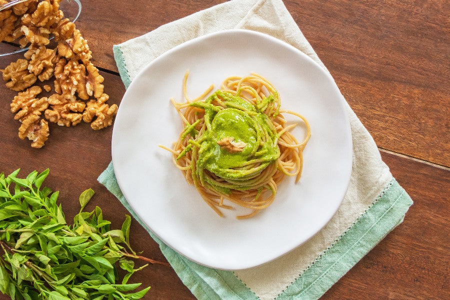 Espaguete Integral com Molho Pesto